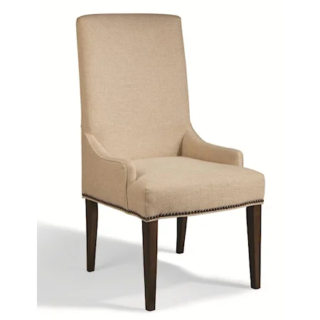 Tall Upholstered Chair with Nailhead Studs